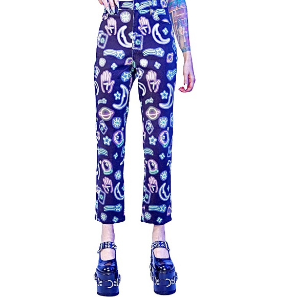 Dolls Kill X Horoscopez SIGN TIMES MOM JEANS ASTRO - Picture 6 of 16